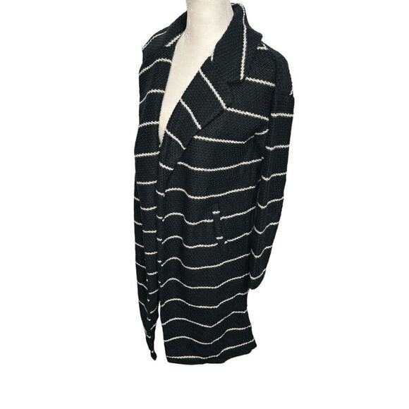 Marine Layer Open Front Cardigan Black White Stripe NWT XS - Picture 8 of 9